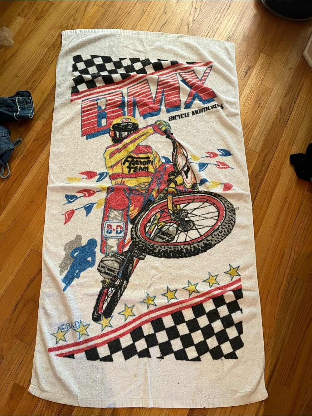 Vintage 80s/90s BMX bicycle motocross Graphic Beach Towel